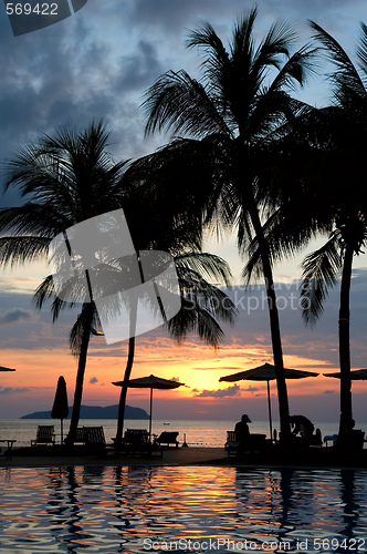 Image of Evening in tropical hotel