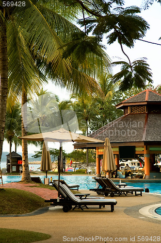 Image of Swimming pool of tropical resort