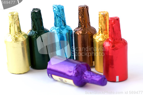 Image of Colorful chocolate bottles