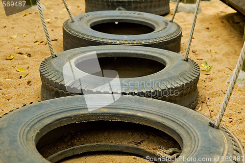 Image of Line of tyres