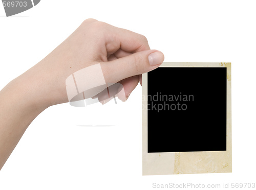 Image of photo frame in a hand