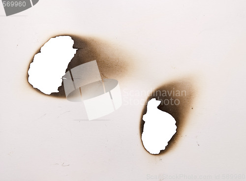 Image of burnt holes