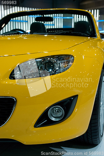 Image of Detail of yellow sportscar