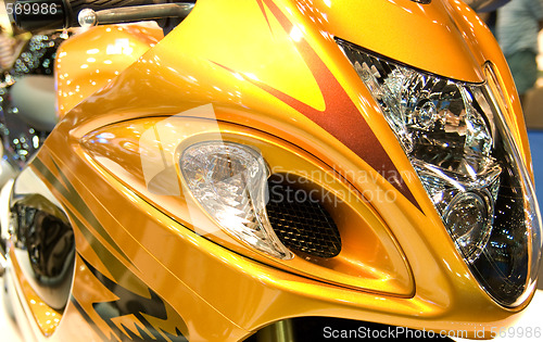 Image of Yellow motorbike abstract