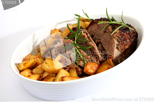 Image of Lamb joint and roast potatoes