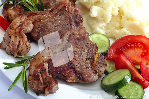 Image of Lamb chop meal close-up