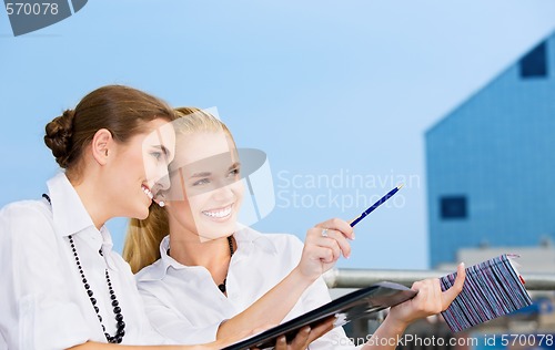 Image of two happy businesswomen