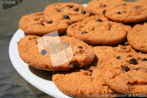 Image of Chocolate Chip Cookies on a Plate