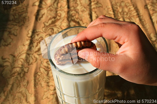 Image of Cookie and a Glass of Milk