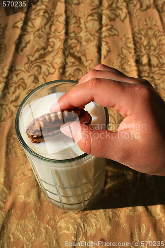 Image of Cookie and a Glass of Milk