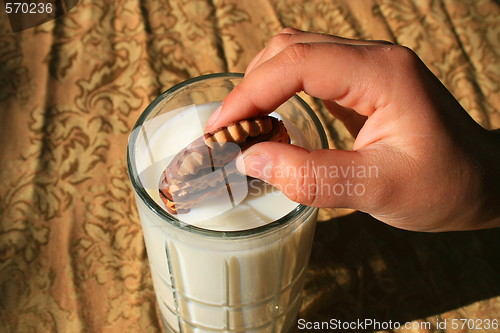 Image of Cookie and a Glass of Milk