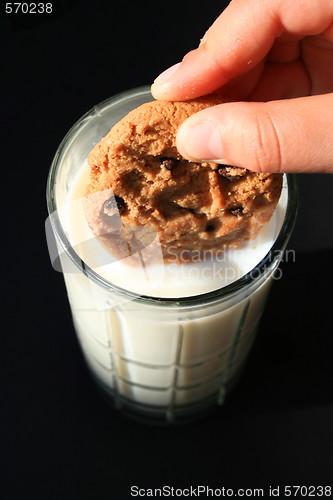 Image of Cookie and a Glass of Milk