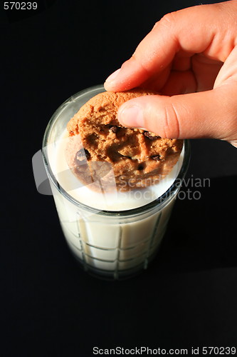 Image of Cookie and a Glass of Milk