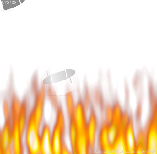 Image of Hot Flames over White