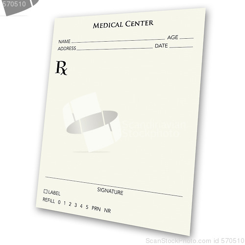 Image of blank prescription pad