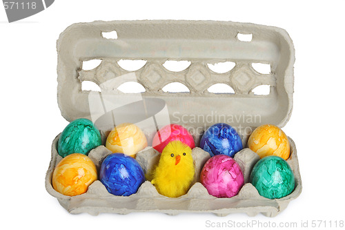 Image of Colorful dyed easter eggs