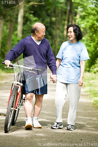 Image of Senior active asian couple