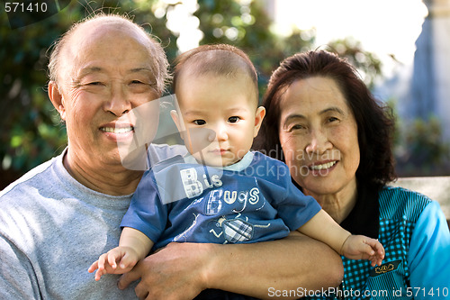 Image of Child and grandparents