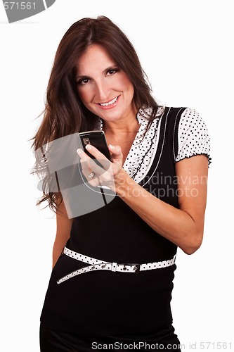 Image of Young woman text messaging