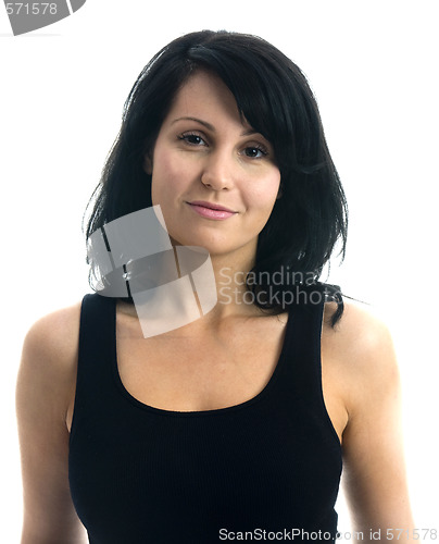 Image of sexy young woman white background casual clothes