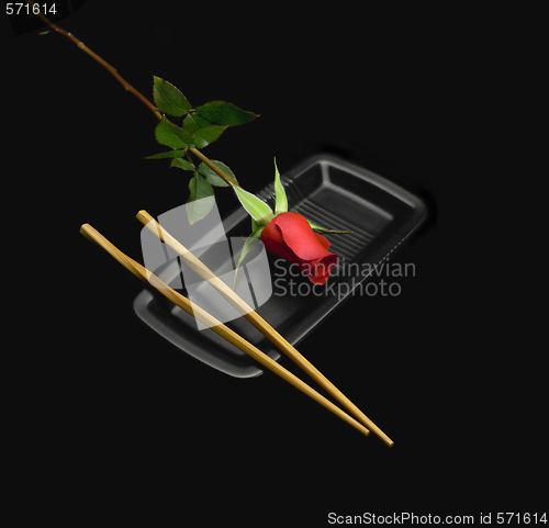 Image of red rose sushi