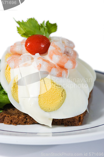Image of Egg and shrimp sandwich