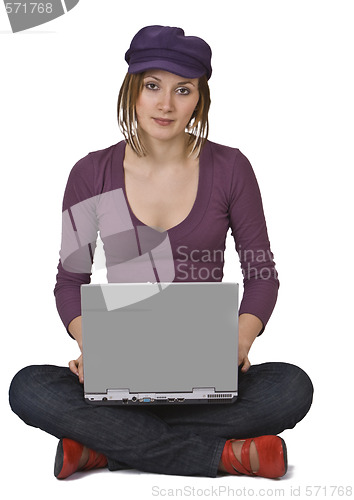 Image of Working on a laptop