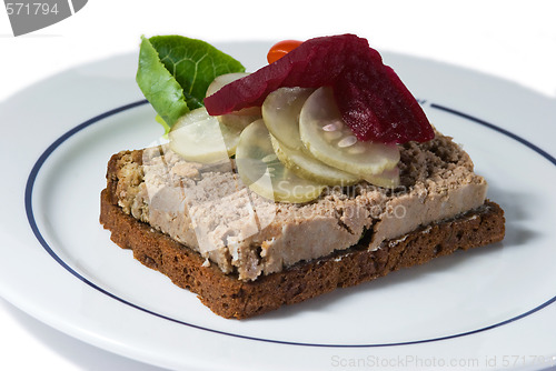 Image of Plate with liver pate sandwich