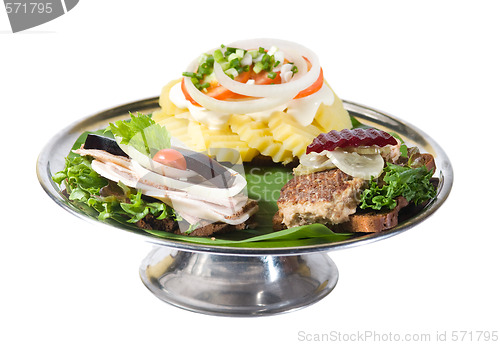 Image of Platter with three sandwiches