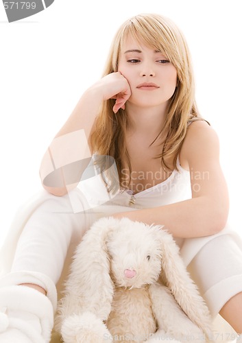 Image of teenage girl with plush toy