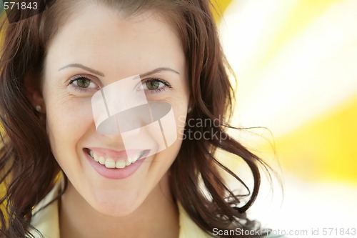 Image of merry girl with copy-space