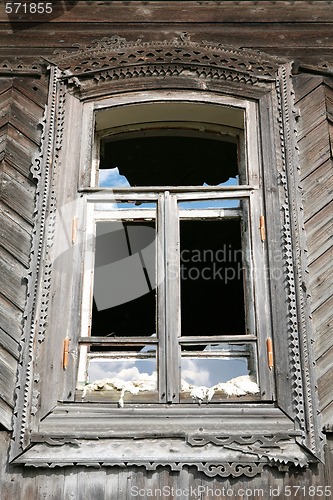 Image of old-time window with splinter flow