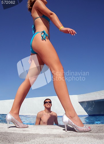 Image of Girl by the pool