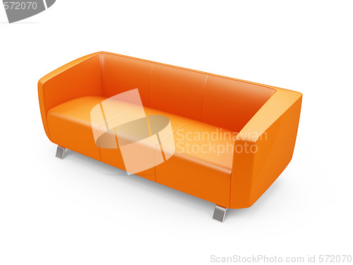 Image of Orange couch over white