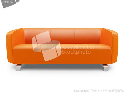 Image of Orange couch over white