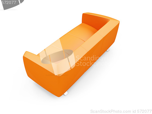 Image of Orange couch over white