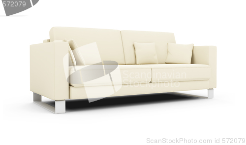 Image of White sofa over white