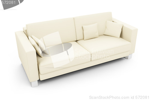 Image of White sofa over white