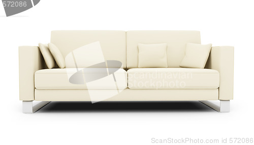 Image of White sofa over white