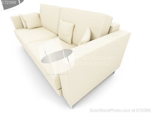 Image of White sofa over white