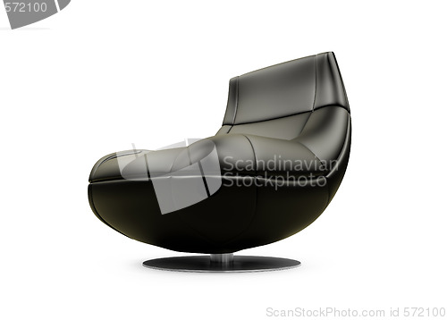 Image of Soft brown armchair over white