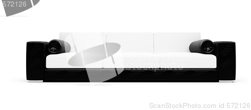 Image of Black and white color sofa isolated view