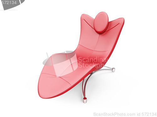 Image of Red chaise lounge over white