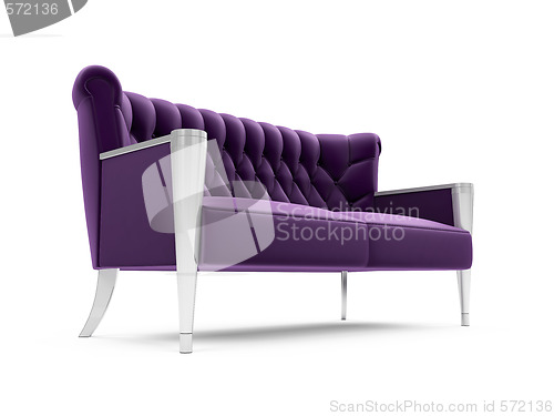 Image of Purple sofa over white