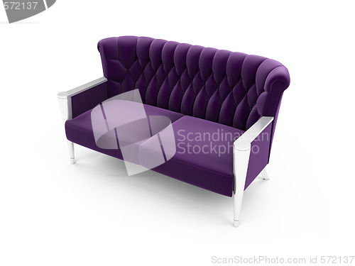 Image of Purple sofa over white