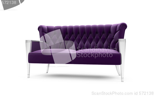 Image of Purple sofa over white