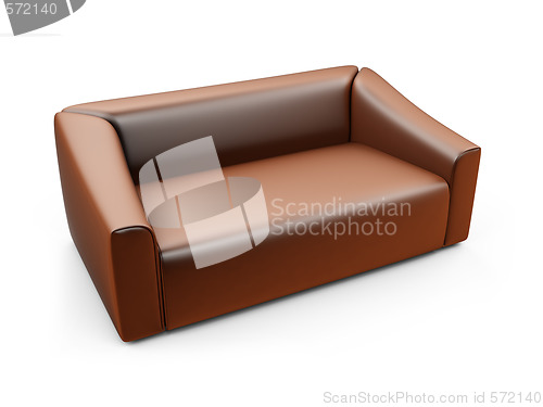 Image of Brown sofa over white