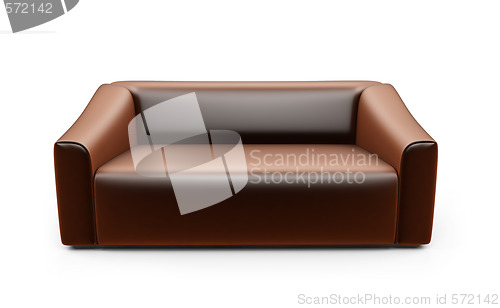 Image of Brown sofa over white