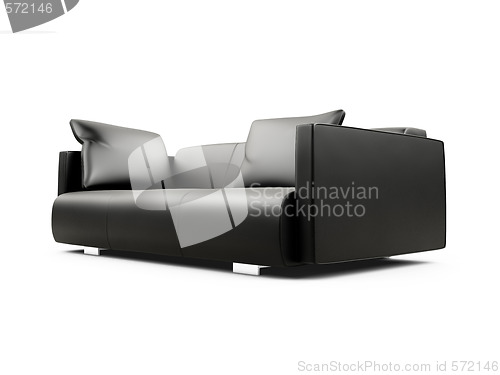 Image of Black sofa over white