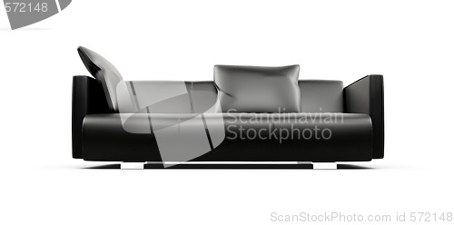 Image of Black sofa over white